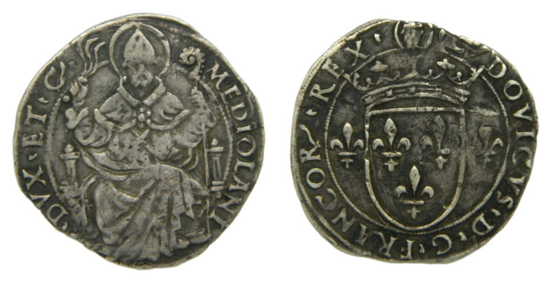 ITALIA - MILÁN. Luís XII de Francia (1500-1512). Grosso de 6 sueldos. Rara

St...