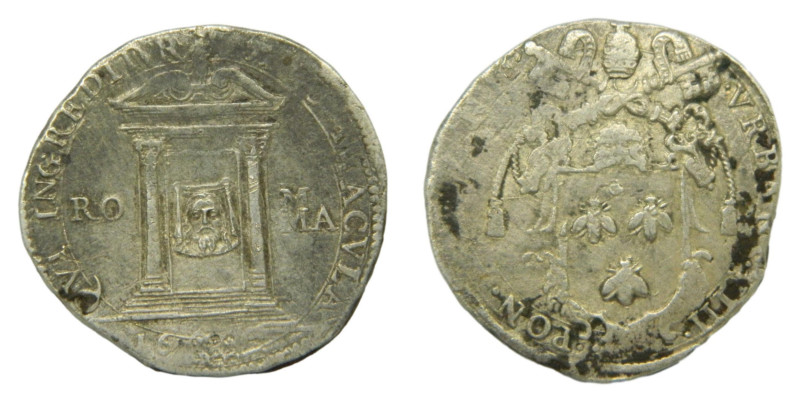 ITALIA - ESTADOS PAPALES. Urbano VIII. 1625. Testón. Roma. Conmemoración del Año...