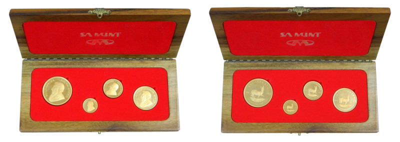 SUD AFRICA/SOUTH AFRICA. Set 4 monedas Krugerrand oro proof prestige 1993. Caja ...