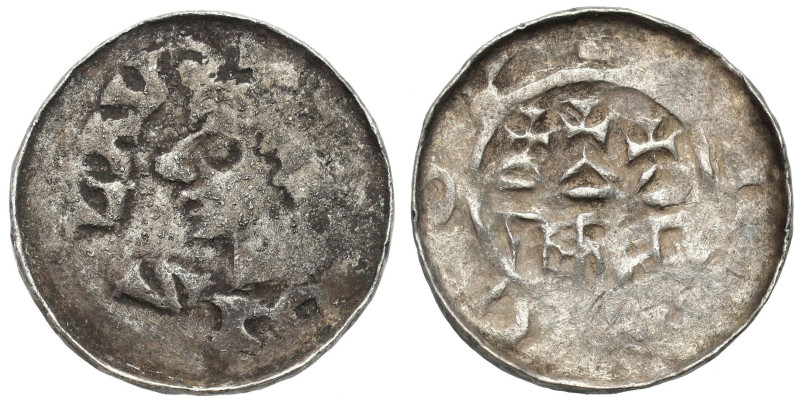 Medieval coins 
607

Władysław I Herman. Denar, Kraków / Cracow, mała głowa z...