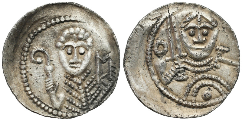 Medieval coins 
607

Władysław II Wygnaniec (1138-1146). Denar 
AW: Książę z...