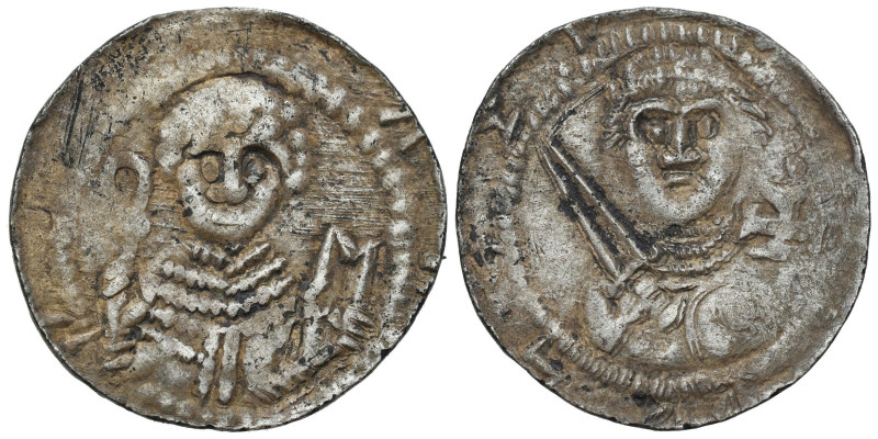 Medieval coins 
607

Władysław II Wygnaniec (1138-1146). Denar 
AW: Książę z...