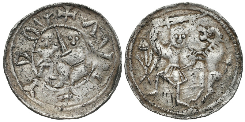 Medieval coins 
607

Władysław II Wygnaniec (1138-1146). Denar 
AW: Książę z...