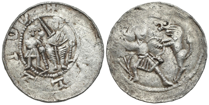 Medieval coins 
607

Władysław II Wygnaniec (1138-1146). Denar 
AW: Książę z...