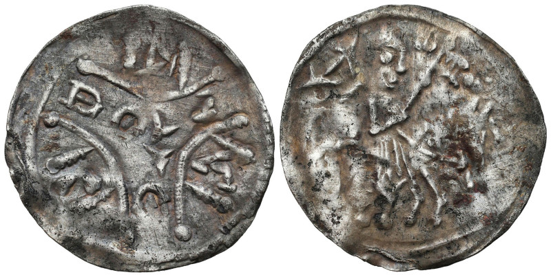 Medieval coins 
607

Bolesław IV Kędzierzawy (1146-1173). Denar - RARE 
AW: ...