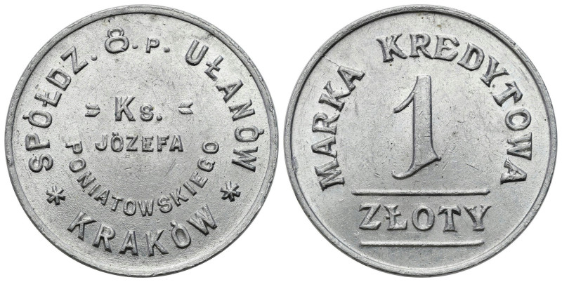 Coins of military cooperatives
Krakw 1 zloty 8th Uhlan Regiment priest Poniatow...