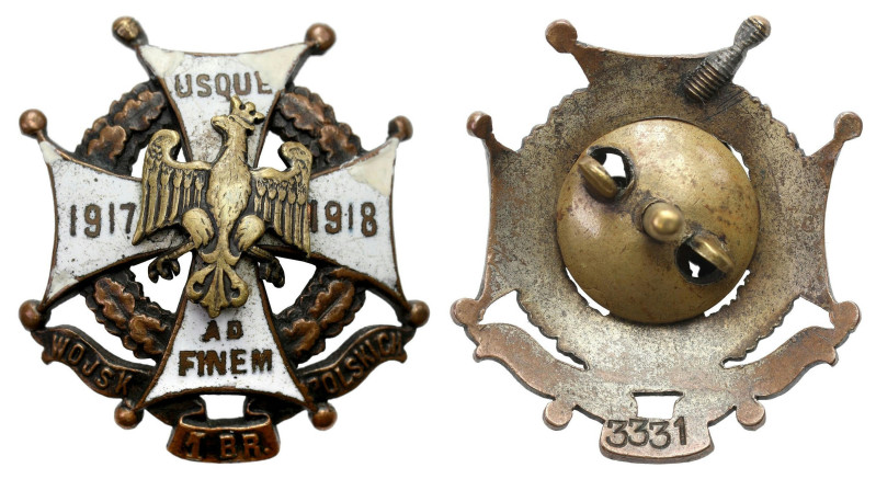 Decorations, Orders, Badges
Second Polish Republic Badge of the 1st Polish Army...