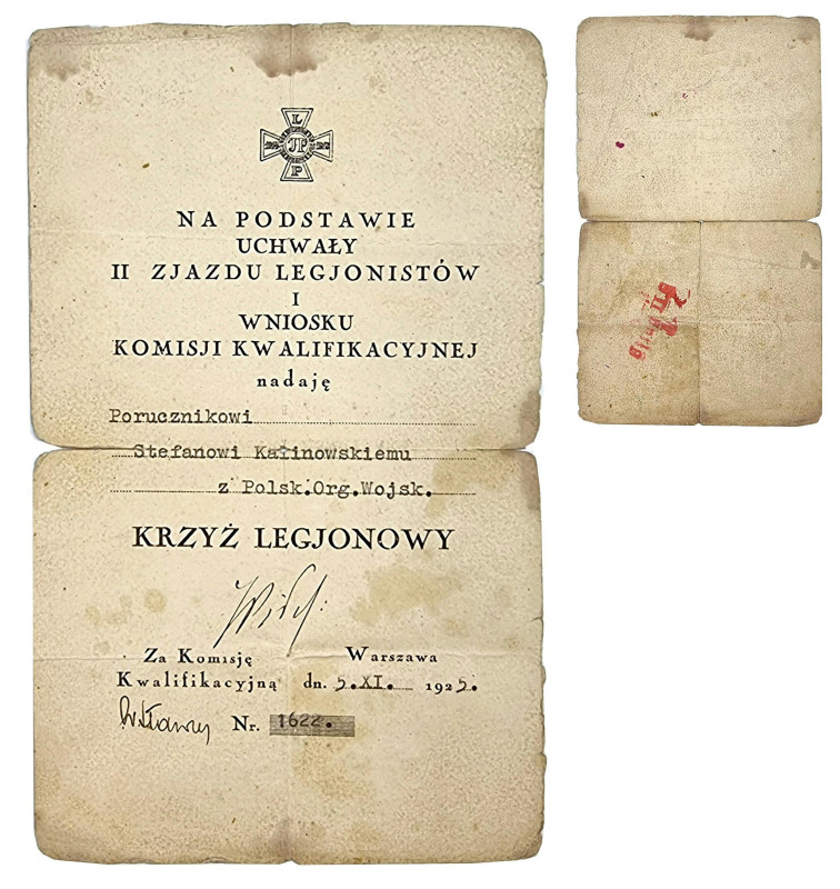 Decorations, Orders, Badges
Second Polish Republic Awarding the Legion Cross 
...