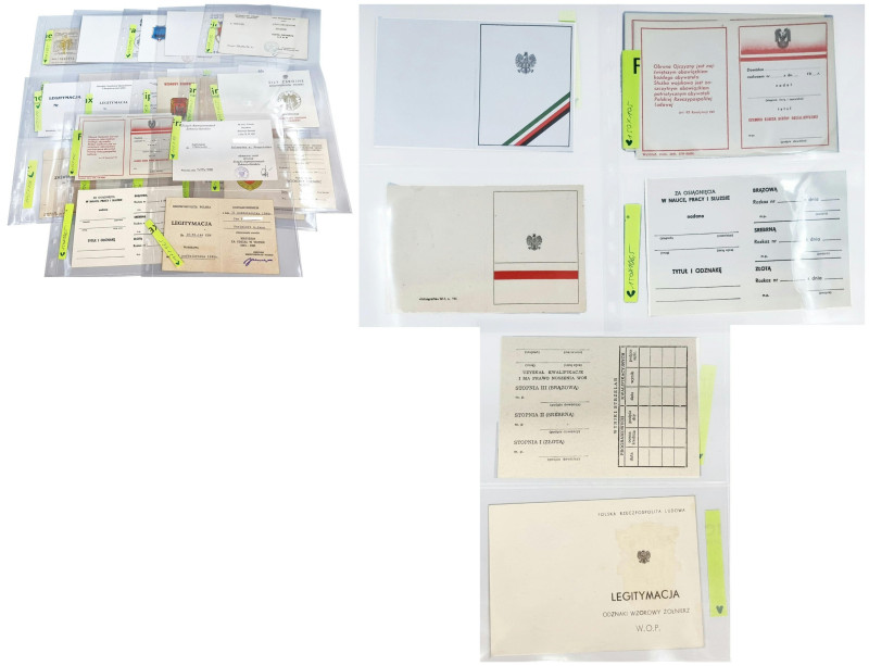 Decorations, Orders, Badges
PRL. Badge ID cards, set of 25 

Różne stany zach...