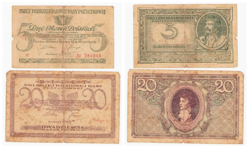 Polish banknotes 1794-1935
POLSKA / POLAND / POLEN / POLOGNE / POLSKO

5 i 20...