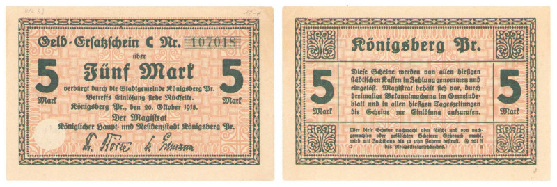 World banknotes and sets
Germany - East Prussia, Knigsberg - Kaliningrad. Notge...