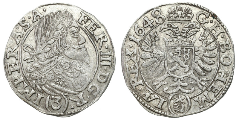 Austria
Austria, Ferdinand III (16371657), 3 krajcary 1648, Prague 

Patyna....