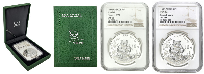 China
China. 10 yuan 1996 - Panda NGC MS69 (2 MAX) 

Menniczy egzemplarz z dr...