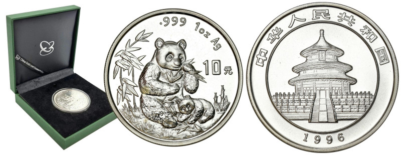 China
China. 10 yuan 1996 - Panda 

Menniczy egzemplarz w kapslu.Dołączone do...