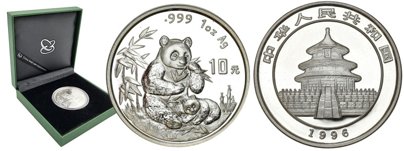 China
China. 10 yuan 1996 - Panda 

Menniczy egzemplarz w kapslu.Dołączone do...