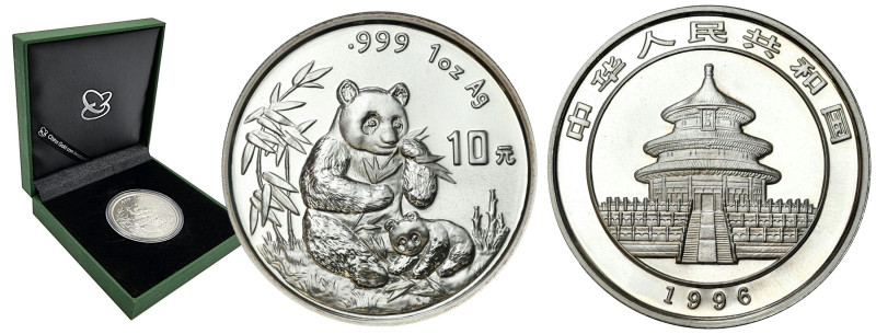China
China. 10 yuan 1996 - Panda 

Menniczy egzemplarz w kapslu.Dołączone do...