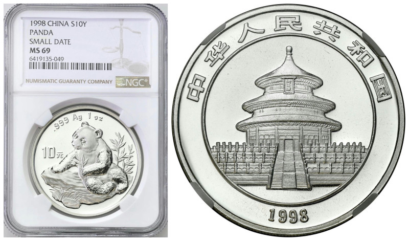 China
China. 10 yuan 1998 Panda NGC MS69 (2 MAX) 

Piękny, menniczy egzemplar...