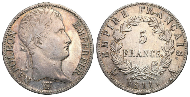 France
France, Napoleon Bonaparte. 5 francs 1811 A, Paris 

Mocno czyszczone,...