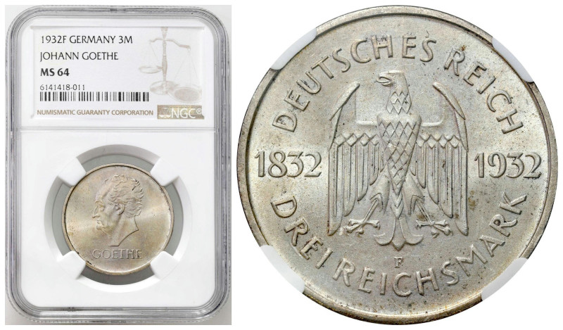 Germany - a large collection of German coins
Germany, Weimar. 3 mark 1932 Goeth...