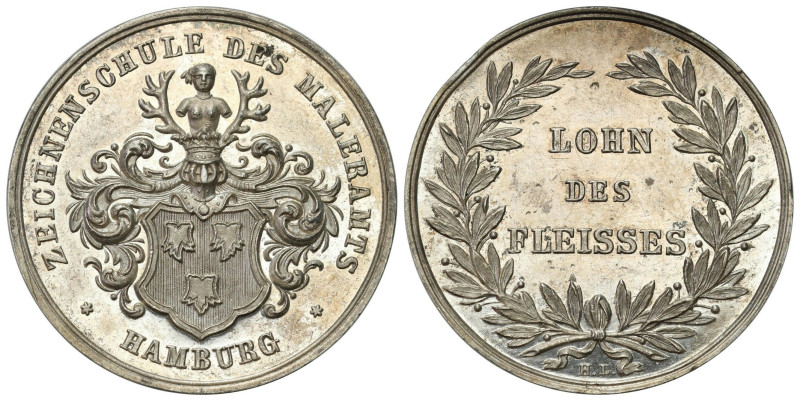 Germany
Germany, Hamburg 19th century. Medal for hard work of the Drawing Schoo...
