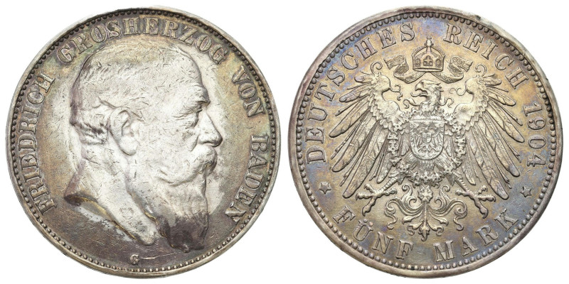 Germany
Germany, Baden. Frederick I (18561907. 5 mark 1904 G, Karlsruhe 

Obi...