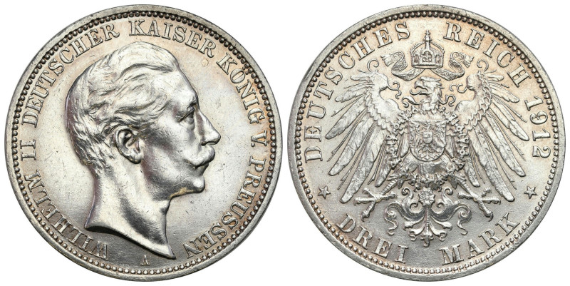 Germany
Germany, Prussia. 3 mark 1912 A, Berlin 

Lekko przetarte tło.&nbsp;...