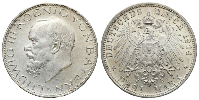 Germany
Germany, Bavaria. Louis III (19131918). 3 mark 1914 D, Mnchen 

Ładni...