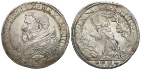 Vatican - Italy
Italy, Vatican.Sisto V (Felice Peretti), 1585-1590. Piastra 1588 AN IIII, Rome - RARE 

Bardzo rzadki typ monety.&nbsp;Ciemna patyn...