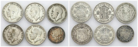 Great Britain
Great Britain, Austria. 1/2 crown 1920-1938 and 10 shillings 1958, set of 6 pieces 

Obiegowe egzemplarze.&nbsp;

Details: 76,50 g ...