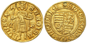 Hungary
Hungary. Sigismund (1387-1437). Goldgulden undated 
AW: Wielopolowa tarcza herbowa, napis w otoku.
RW: Św. Ładysław stojący z jabłkiem król...