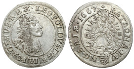 Hungary
Hungary, Leopold I (1658-1705). 6 krajcars 1667 KB, Kremnitz / Kremnica 

Moneta z walca, z naturalnym wygięciem krążka.

Details: 2,96 g...