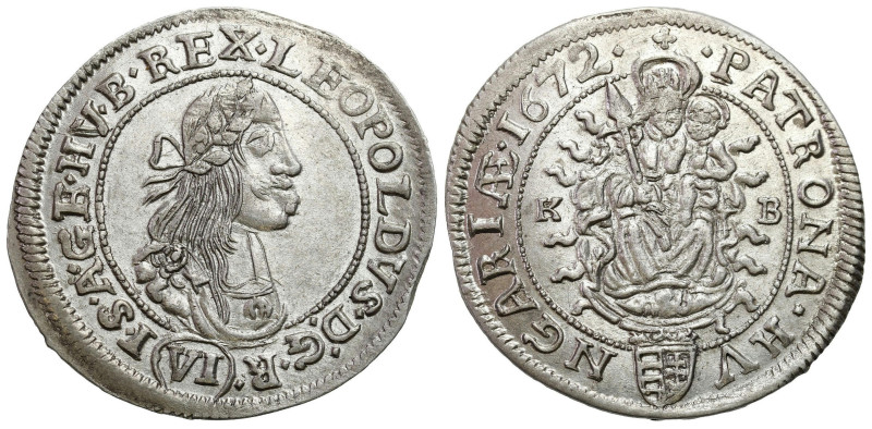 Hungary
Hungary, Leopold I (1658-1705). 6 krajcars 1672 KB, Kremnitz / Kremnica...