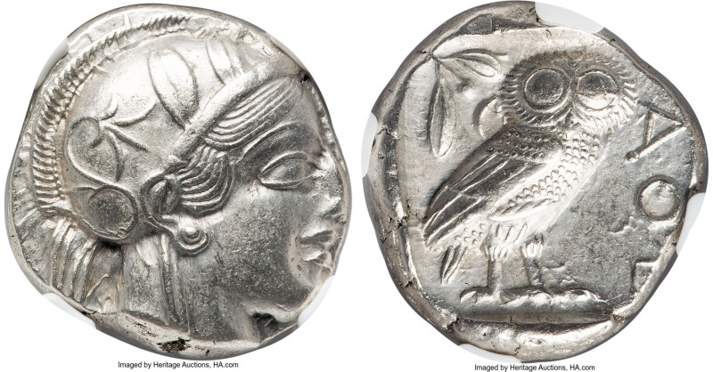 ATTICA. Athens. Ca. 440-404 BC. AR tetradrachm (23mm, 17.18 gm, 2h). NGC Choice ...