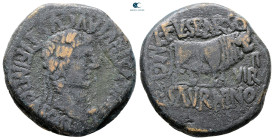 Hispania. Calagurris. Tiberius AD 14-37. L. Fulvius Sparsus and L. Saturninus, duoviri. Bronze Æ