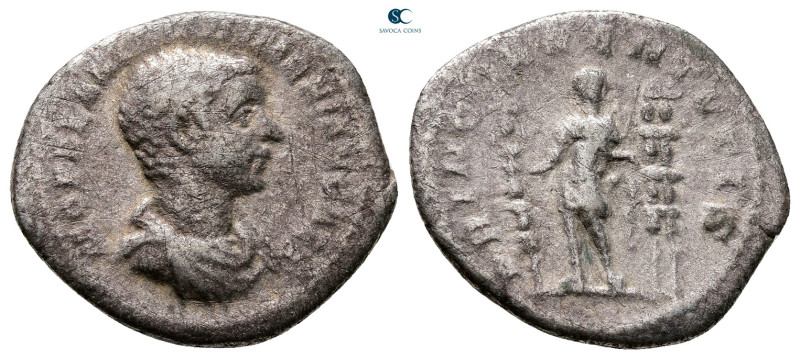 Diadumenian, as Caesar AD 217-218. Rome
Denarius 

21 mm, 2,82 g



Nearl...