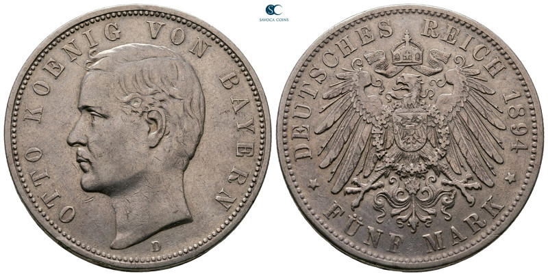 Germany. Bayern, München. Otto AD 1886-1912. 
5 Mark AR 1894

38 mm, 27,67 g...