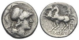 CAMPANIA. Cales. Circa 265-240 BC. Didrachm (Silver, 21.10 mm, 6.82 g). Head of Minerva to right, wearing crested Corinthian helmet adorned with a ser...