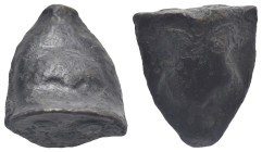 SICILY. Akragas. Circa 440-430 BC. Cast Trias (Bronze, 17.22 x 19.32 mm, 12.77 g). Two eagle foreparts back to back; [AK] below / Crab; Three pellets ...