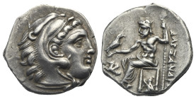KINGS OF MACEDON. Alexander III 'the Great', 336-323 BC. Drachm (Silver, 17.57 mm, 4.07 g). Lampsakos, struck under Antigonos I Monophthalmos, circa 3...