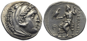 KINGS OF PAEONIA. Audoleon, circa 315-286 BC. Tetradrachm (Silver, 26.80 mm, 16.95 g).Astibos mint ?, struck circa 300-286 BC. Issue in the name and t...