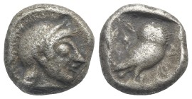 ATTICA. Athens. Earliest issue, circa 510-500/490 BC. Drachm (Silver, 13.72 mm, 3.97 g) Head of Athena right, wearing crested Attic helmet, earring an...