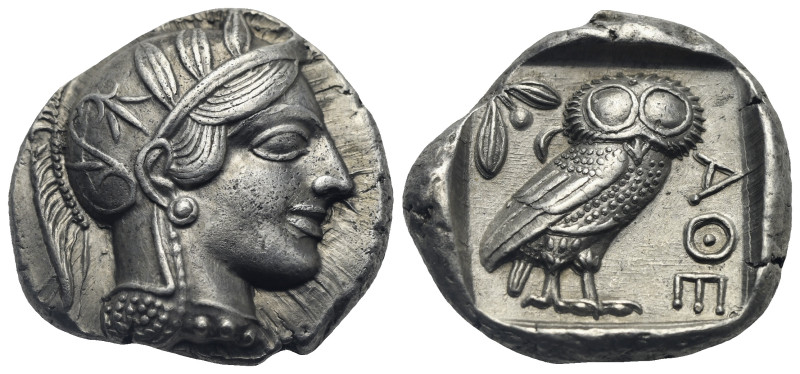 ATTICA. Athens. Circa 454-404 BC. Tetradrachm (Silver, 25.70 mm, 17.14 g) Head o...