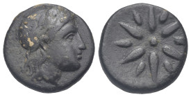 MYSIA. Gambrion. After 350 BC. (Bronze, 16.21 mm, 4.09 g). Laureate head of Apollo right. Rev. Star, [ΓΑΜ]. SNG France 908–21. SNG Copenhagen 146–9. V...