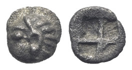 IONIA. Phokaia. Hemiobol. Circa late 6th century BC. Tetartemorion (Silver, 4.11 mm, 0.07 g) Archaic female head left. Rev. Quadripartite incuse squar...