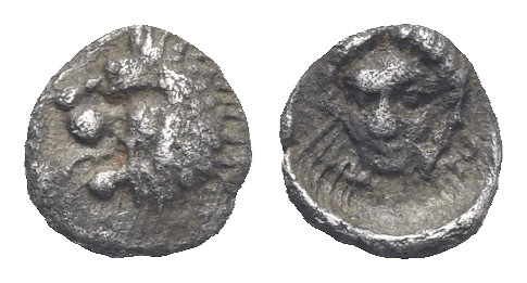 CARIA. Mylasa. Circa 420-390 BC. Tetartemorion (Silver, 6.24 mm, 0.19 g). Head o...