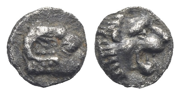 CARIA. Uncertain mint (Halikarnassos ?). Circa 420-400 BC. Tetartemorion (Silver...