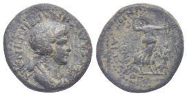 PHRYGIA. Akmoneia. Agrippina II, 50-59 (Bronze, 16.84 mm, 3.57 g) struck under Nero, Magistrate L. Servenius Capito, circa 55. ΑΓΡΙΠΠΙΝΑΝ ΣΕΒΑΣΤΗΝ dra...