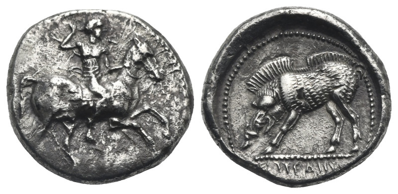 PAMPHYLIA. Aspendos. Circa 420-360 BC. Drachm (Silver, 18.93 mm, 5.33 g) Warrior...