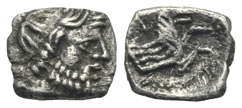 LYCAONIA. Laranda. Circa 324/3 BC. Obol (Silver, 9.26 mm, 0.56 g). Head of Herak...