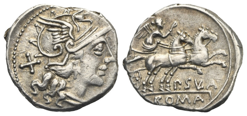 P. Cornelius Sulla, 151 BC. Denar (Silver, 91,64 mm, 3.35 g), Roma. Helmeted hea...